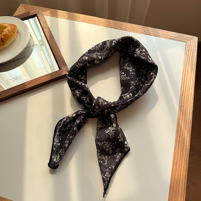 Style 10 Black Versatile Patterned Square Scarf 65x65cm Lightweight