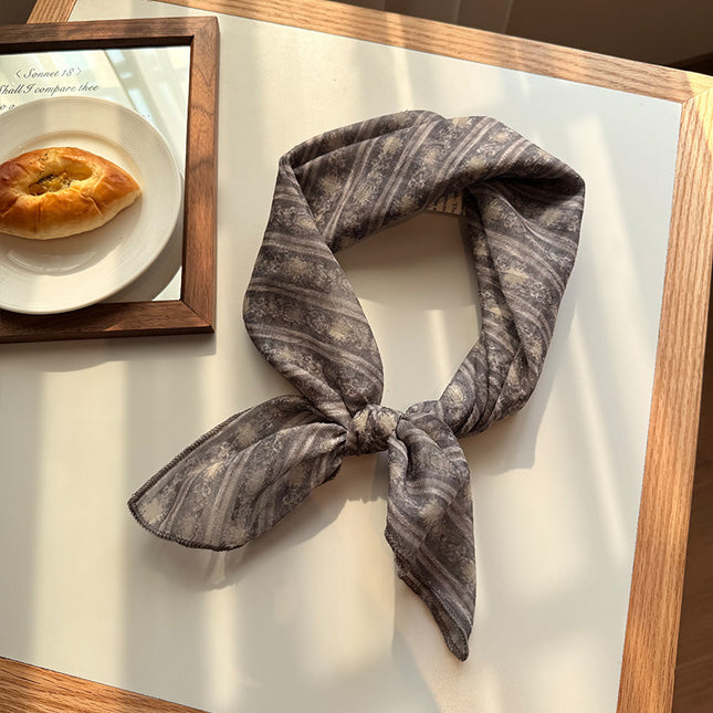 Style 11 Dark Grey Versatile Patterned Square Scarf 65x65cm