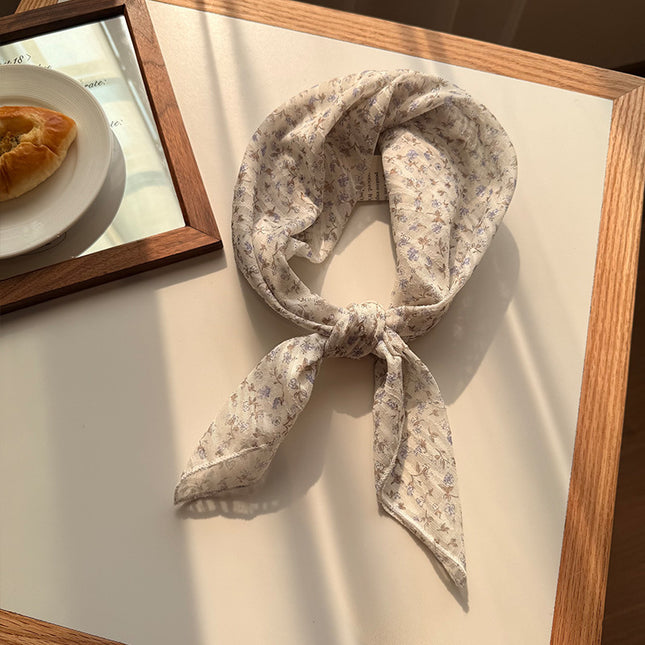 Style 15 Beige Versatile Patterned Square Scarf 65x65cm Lightweight