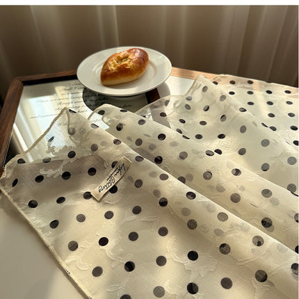 Style 16 Dark Blue Versatile Patterned Square Scarf | 65x65cm Lightweight Polyester Neckerchief Headband | Vintage Polka Dot & Floral