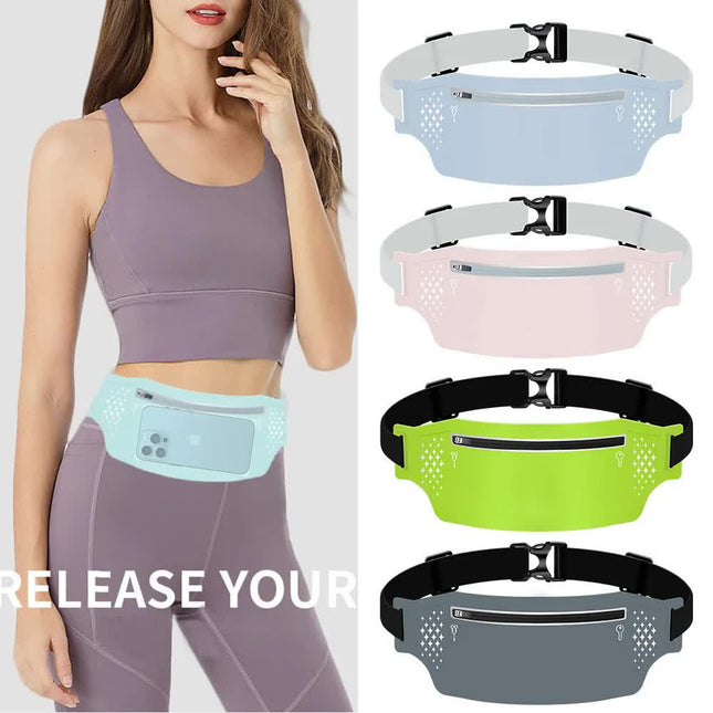 2 Pcs Light Blue Lightweight Women's Running Waist Bag