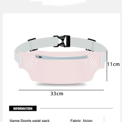 2 Pcs Light Blue Lightweight Women's Running Waist Bag - Splash-Proof Fitness Belt with Stretchable Phone Storage