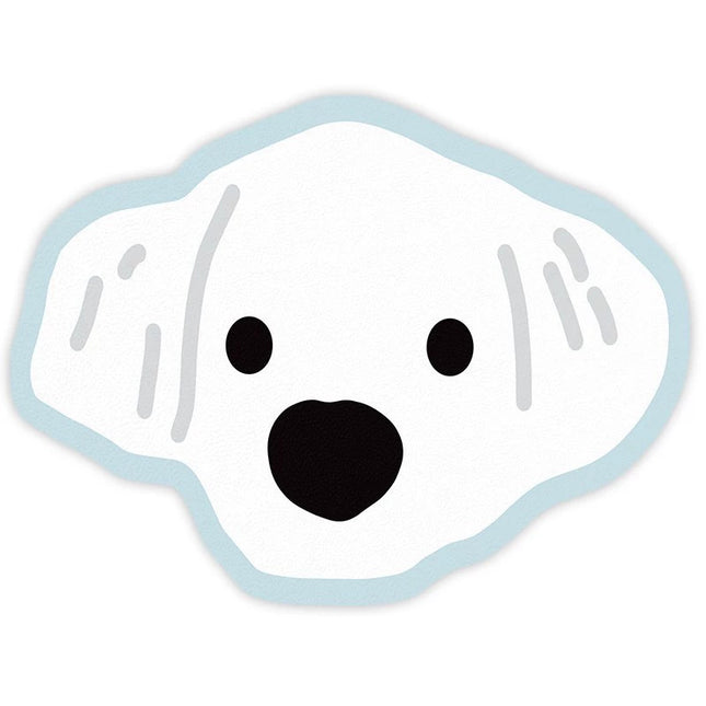 2 Pcs Style 8 White and Blue Puppy pattern Cartoon Pet Feeding Mat for Cats & Dogs - Absorbent Diatom Mud Splash-Proof Mat, Easy to Clean