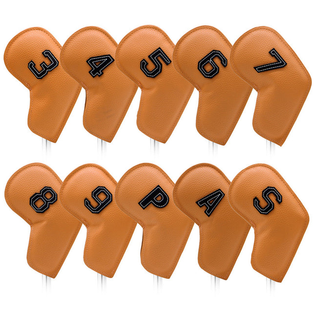 Yellow Golf Iron Head Covers Set of 10
