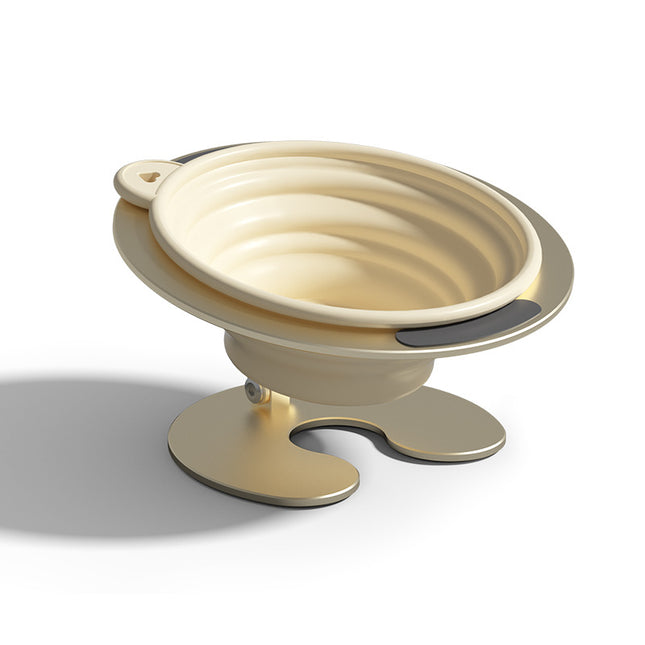 Yellow Foldable Elevated Pet Bowl Set