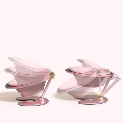 Yellow Foldable Elevated Pet Bowl Set – shape and profile