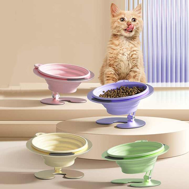 Purple Foldable Elevated Pet Bowl Set – product detail