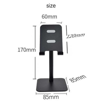 Silver Adjustable Aluminum Alloy Phone and Tablet Stand - Telescopic Desktop Holder for Live Streaming and Hands-Free Use