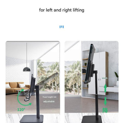 Red Adjustable Aluminum Alloy Phone and Tablet Stand - Telescopic Desktop Holder for Live Streaming and Hands-Free Use