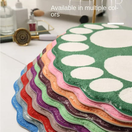 2 Pcs Purple And White Foot-Shaped Plush Bath Mat - Non-Slip Absorbent Bathroom Rug for Bedroom and Doorway (50x80cm)