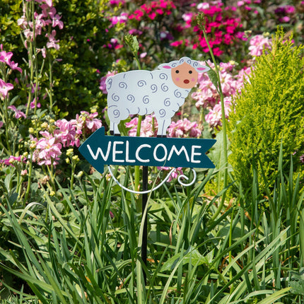 Pink Pig Pattern Charming Metal Garden Stakes | Welcome Yard & Lawn Decor