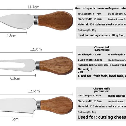 Brown And Silver Premium Acacia Wood Cheese Board Set | Charcuterie Platter with 3 Stainless Steel Knives