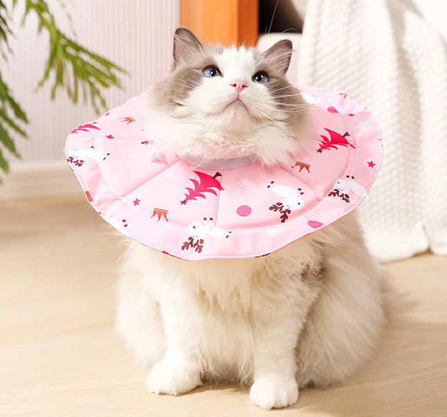 2 Pcs Size M Pink Comfortable Pet Recovery Collar Waterproof Anti-Lick Collar for Cats & Dogs