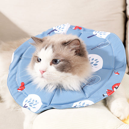 2 Pcs Size M Blue Comfortable Pet Recovery Collar | Waterproof Anti-Lick Collar for Cats & Dogs