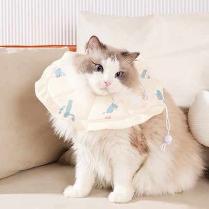 2 Pcs Size S Beige Comfortable Pet Recovery Collar | Waterproof Anti-Lick Collar for Cats & Dogs