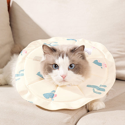 2 Pcs Size M Beige Comfortable Pet Recovery Collar | Waterproof Anti-Lick Collar for Cats & Dogs