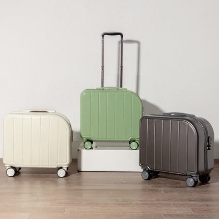 Khaki Compact 18-Inch Carry-On Suitcase | Lightweight ABS Hardside Spinner Luggage