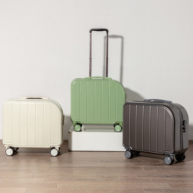 Green Compact 18-Inch Carry-On Suitcase | Lightweight ABS Hardside Spinner Luggage