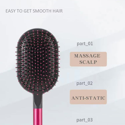 Blue Air Cushion Massage Paddle Brush & Wide Tooth Comb Set - Gentle Detangling for All Hair Types