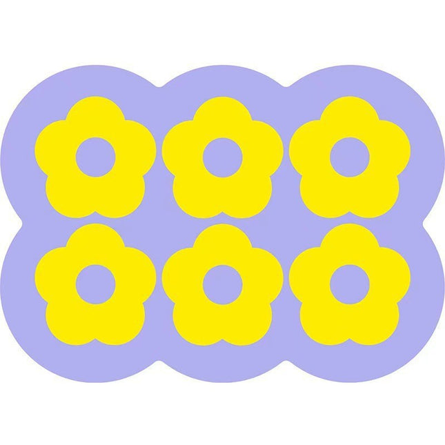 Style 9 Purple And Yellow Flowers Pattern Absorbent Diatomaceous Earth Pet Feeding Mat
