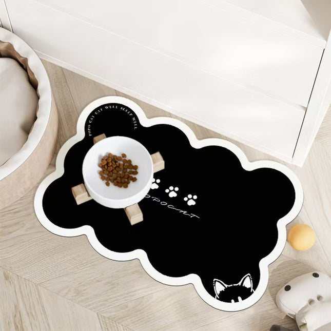 Style 12 Black Absorbent Diatomaceous Earth Pet Feeding Mat