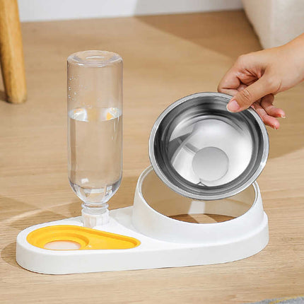 Blue Pet Bowl Set with Automatic Gravity Water Dispenser – design and finish