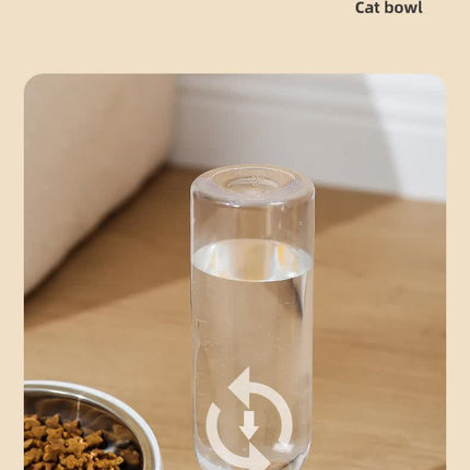 Blue Pet Bowl Set with Automatic Gravity Water Dispenser – hardware detail