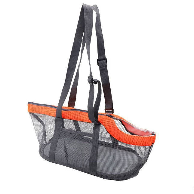 Orange And Grey Lightweight Breathable Mesh Pet Carrier Handbag