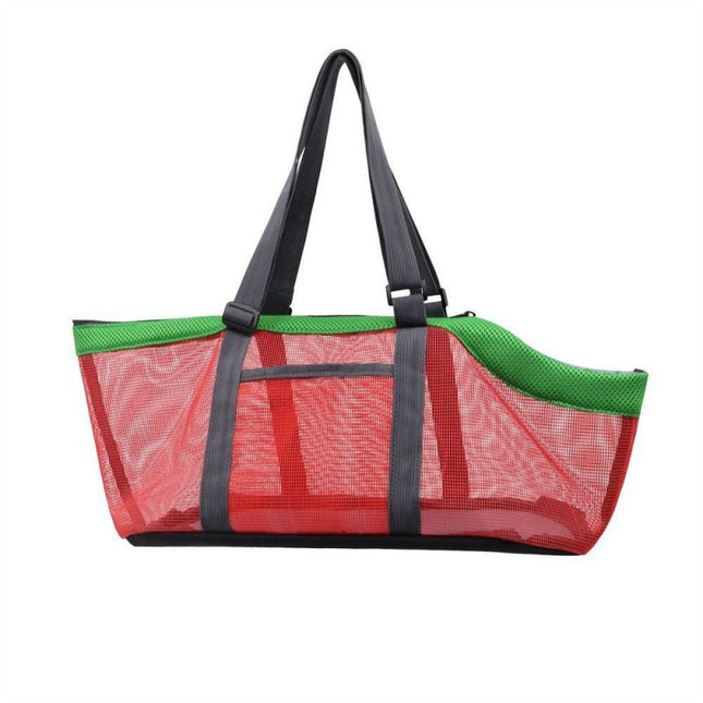Red And Grey Lightweight Breathable Mesh Pet Carrier Handbag