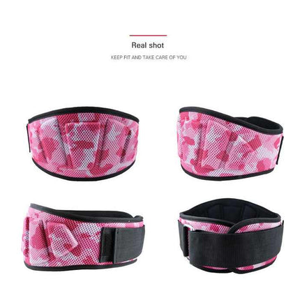Size XL Pink Camouflage Camo Weightlifting Belt - EVA Nylon Gym Belt for Squats, Deadlifts & Lumbar Support