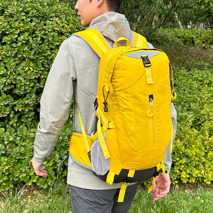 Yellow Lightweight 30L Hiking Backpack - Water-Resistant Outdoor Daypack for Trekking & Travel