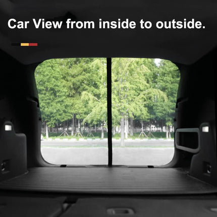 Size XL Black Magnetic Car Window Sun Shade Screens & SUV Tailgate Mosquito Net Set - Breathable Bug Protection
