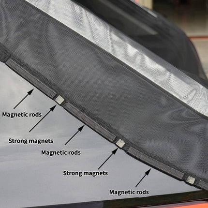 Size XL Black Tailgate Mosquito Net Screen - Magnetic Bug Protection for Boot Opening