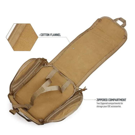 Camouflage Brown Tactical Helmet Bag & Utility Pouch - Padded MOLLE Gear Storage Carrier