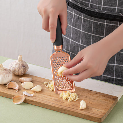 Blue And Rose Gold 7-Piece Kitchen Gadget Set - Stainless Steel Utensils with Comfort Grip Handles
