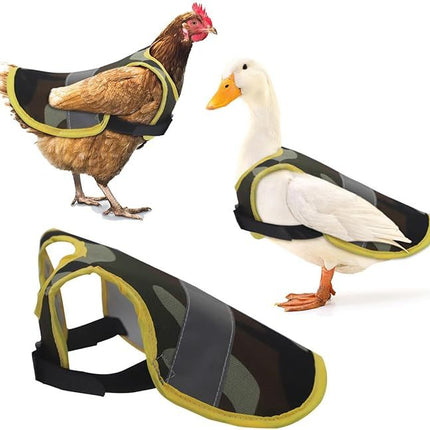 4 Pcs Fluorescent Green High Visibility Chicken & Duck Safety Vest - Reflective Poultry Jacket