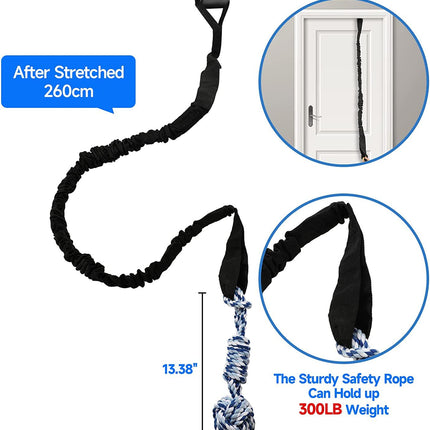 Black And Colored Cotton Balls Interactive Bungee Dog Tug Toy - Hanging Rope Ball for Solo Play & Exercise