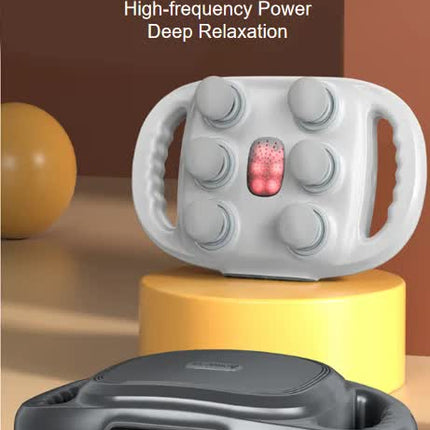 Dark Grey Advanced 6-Head Percussion Massager with Heat - Rechargeable Deep Tissue Muscle Relief Gun