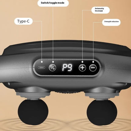 Dark Grey Advanced 6-Head Percussion Massager with Heat - Rechargeable Deep Tissue Muscle Relief Gun