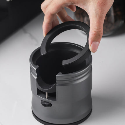 Silver Diamond Professional Aluminum Espresso Tamping Station - Adjustable Portafilter Holder Stand