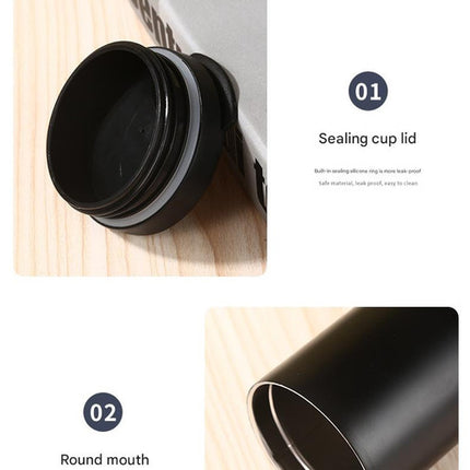 Blue Gradient Color Sleek Insulated Stainless Steel Coffee Tumbler Set (400ml & 500ml) - One-Touch Lid Travel Mugs
