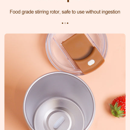White 316 Stainless Steel Rechargeable Electric Self-Stirring Mug - 420ml Automatic Mixing Cup with Magnetic Rotor
