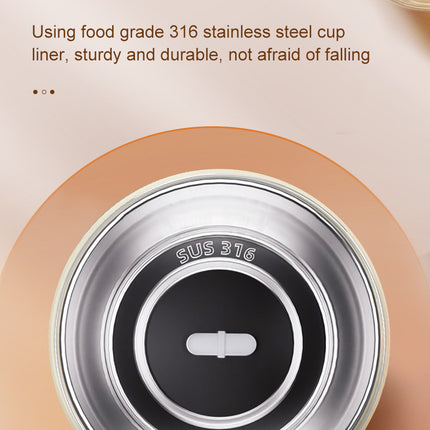 White 316 Stainless Steel Rechargeable Electric Self-Stirring Mug - 420ml Automatic Mixing Cup with Magnetic Rotor