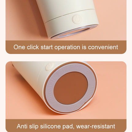 Pink 316 Stainless Steel Rechargeable Electric Self-Stirring Mug - 420ml Automatic Mixing Cup with Magnetic Rotor