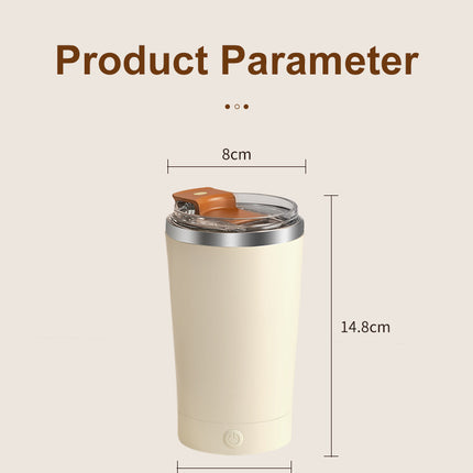 Pink 316 Stainless Steel Rechargeable Electric Self-Stirring Mug - 420ml Automatic Mixing Cup with Magnetic Rotor