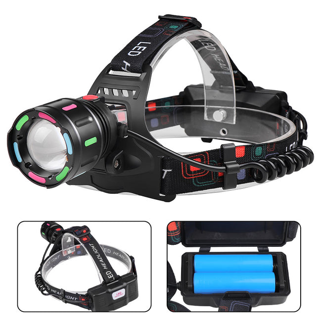 Fourth Gear With 2 18650 Batteries Rechargeable White Laser Headlamp