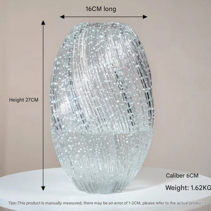 Maltose Vase Luminous INS-Style Glass Vase Modern Minimalist Hydroponic Flower Holder Creative Desktop Decorative Floral Arrangement