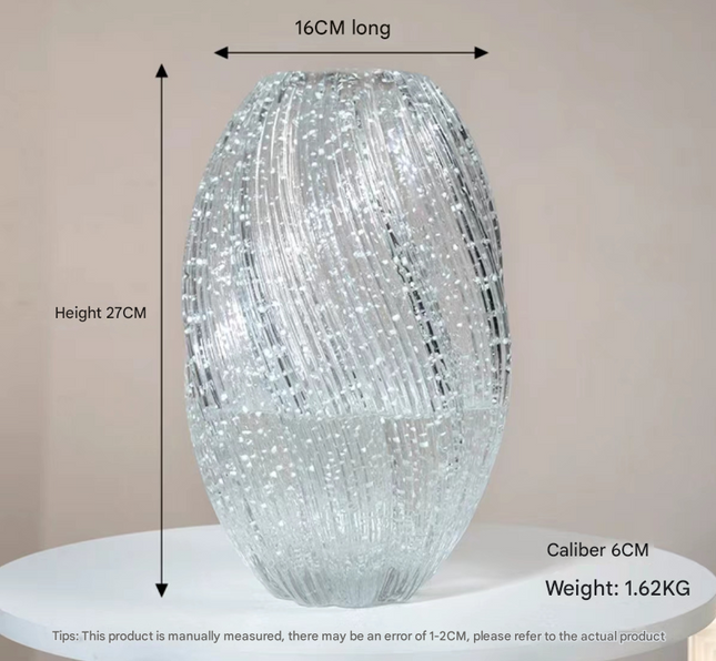 Maltose Vase Luminous INS-Style Glass Vase Modern Minimalist Hydroponic Flower Holder Creative Desktop – product detail
