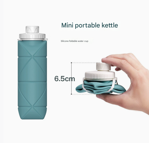 Eucalyptus Green Portable Silicone Collapsible Water Bottle – product detail