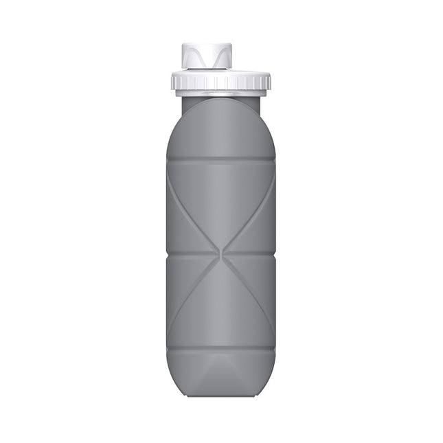 Grey Portable Silicone Collapsible Water Bottle